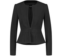 Taifun Damen Klassischer Blazer aus knitterarmer Qualität Langarm, mit Schlitz unifarben Schwarz 42