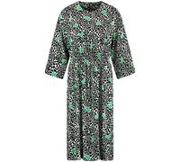 Taifun Damen Kniebedeckendes Kleid mit Print weiter Arm, 3/4 Arm Gemustert knieumspielend Cosmic Green Gemustert 34