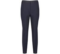 Taifun Damen Knitterarme 7/8 Hose Tailored Fit unifarben 7/8 Länge Navy 42