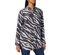 Taifun Damen Longbluse mit Animal-Print Eco-Vero Langarm, Manschetten Bluse Langarm Bluse Animal-Print Obsidian Gemustert 38