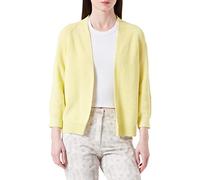Taifun Damen Offene Strickjacke mit 3/4 Arm 3/4 Arm, Ärmelbündchen Melange Vibrant Lime Gemustert 36