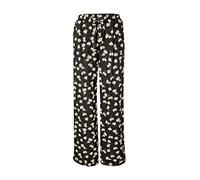 Taifun Damen Palazzohose mit Blumem-Allover LENZING™ ECOVERO™ Viskose Hose Freizeit lang Palazzohose floral reguläre Länge Schwarz Gemustert 36