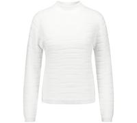 Taifun Damen Pullover mit Wellen-Struktur Langarm unifarben Offwhite 38