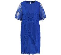 Taifun Damen Spitzenkleid Kurzarm unifarben kurz, knieumspielend Aegean 36