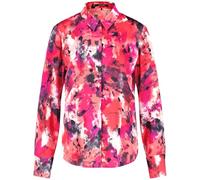 Taifun Damen Taillierte Hemdbluse mit Allover-Print Langarm, Manschetten Gemustert Geranium Gemustert 36