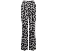 Taifun Damen Weite Hose aus Satin Palazzo floral reguläre Länge Schwarz Gemustert 40