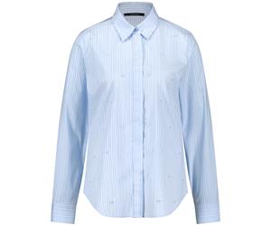 TAIFUN - Gestreifte Baumwollbluse mit Perlen weiß - Gr. - 36