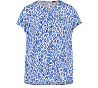 TAIFUN - Kurzarmbluse mit Allover-Print blau - Gr. - 38