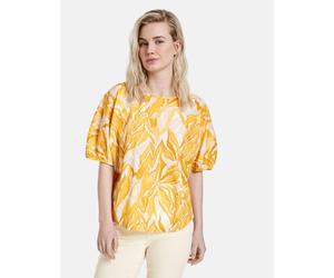 TAIFUN - Leichtes Blusenshirt mit kurzen Ballonärmeln gelb - Gr. - 34