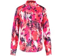 Taifun Damen Taillierte Hemdbluse mit Allover-Print Langarm, Manschetten Gemustert Geranium Gemustert 36