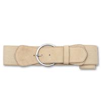 Taillengürtel BERND GÖTZ "Taillengürtel mit Stretch und großer silberner Ringschließe", Damen, Gr. 90, beige, Kunstfaser, Gürtel (14125020-90) beige