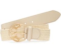 Taillengürtel LASCANA "Stretchgürtel, Bauchgürtel, Schmuckgürtel, Gürtel für Kleid & Overall", Damen, Gr. 95, beige, Kunstfaser, Lederimitat, unifarben, Gürtel Taillengürtel, in moderner Bast-Optik mi