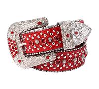 Taillengürtel, Strass-Gürtel, Western-Cowgirl-Bling-Nieten, Leder, Kristall, Diamant-Gürtel für Jeans, Herren und Damen, modisches Accessoire, 115 cm, 115 cm