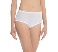 Taillenslip CALIDA "Iconics", Damen, Gr. 38, weiß, Feinripp, Obermaterial: 100% Baumwolle, unifarben, normal, Unterhosen Taillenslip, Ajour-Muster, Feinripp-Qualität, Baumwolle, elastischer Bund (9445