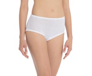 Taillenslip CALIDA "Iconics", Damen, Gr. 42, weiß, Feinripp, Obermaterial: 100% Baumwolle, unifarben, normal, Unterhosen Taillenslip, Ajour-Muster, Feinripp-Qualität, Baumwolle, elastischer Bund (9445