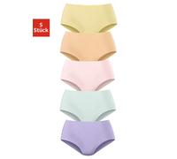 Taillenslip, Damen, Gr. 40/42, bunt, Obermaterial: 95% Baumwolle, 5% Elasthan, PETITE FLEUR BY LASCANA, unifarben, körpernah, Unterhosen Taillenslip, aus elastischer Baumwoll-Qualität (391323-40) bunt