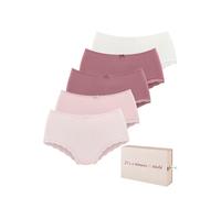 Taillenslip LASCANA, Damen, Gr. 32/34, rose, Single Jersey, Obermaterial: 95% Baumwolle, 5% Elasthan, unifarben, körpernah, Unterhosen Taillenslip, aus elastischer Baumwolle mit zarter Spitze, mit Auf