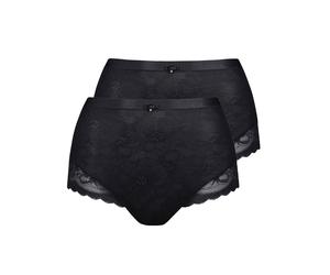 Taillenslip LISCA "2er Pack Damen Taillenslip Evelyn", Damen, Gr. 40, schwarz, Stoff, Obermaterial: 83% Polyamid PA. 17% Elasthan EL., Unterhosen Taillenslip (89219327-40) schwarz