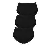 Taillenslip MEY "Best of", Damen, Gr. 44 (44), 3 Stk., schwarz (3x schwarz), Single Jersey, Obermaterial: 97% Baumwolle, 3% Elasthan, unifarben, Unterhosen Taillenslip, mit hoher Leibhöhe für eine beq