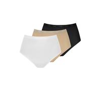 Taillenslip MEY "Best of", Damen, Gr. 46, 3 Stk., schwarz-weiß (weiß, schwarz,), Single Jersey, Obermaterial: 97% Baumwolle, 3% Elasthan, unifarben, Unterhosen Taillenslip, mit hoher Leibhöhe für eine