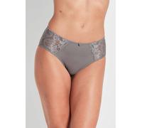 Taillenslip mit Spitze braun 38