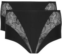 Taillenslip NINA VON C. ""Cotton Shape"", Damen, Gr. 38, schwarz, Obermaterial: 82% Baumwolle, 18% Elasthan. Spitze: 54% Polyamid, 46% Elasthan, unifarben, körpernah, Unterhosen Taillenslip, eng, elas