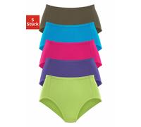 Taillenslip PETITE FLEUR, Damen, Gr. 34, bunt (grün, lila, pink, türkis, olivgrün), Piqué, Obermaterial: 95% Baumwolle, 5% Elasthan, unifarben, körpernah, Unterhosen Taillenslip, aus weicher Pikee-Qua