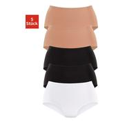 Taillenslip PETITE FLEUR, Damen, Gr. 36/38, beige (beige, schwarz, weiß), Obermaterial: 95% Baumwolle, 5% Elasthan, unifarben, körpernah, Unterhosen Taillenslip, aus elastischer Baumwolle (318299-36)