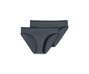 Taillenslip SCHIESSER "Modal Essentials", Damen, Gr. 36, blau (804, nachtblau), Single Jersey, Obermaterial: 80% Modal, 10% Elasthan, 10% Polyester, gestreift, körpernah, Unterhosen Taillenslip, mit G