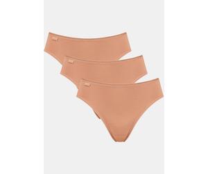 Taillenslip SLOGGI "24/7 Cotton", Damen, Gr. 40, beige, Jersey, Obermaterial: 96% Baumwolle, 4% Elasthan (LYCRA), unifarben, körpernah, Unterhosen Taillenslip, elastischer Bund mit Spitze, flache Näht