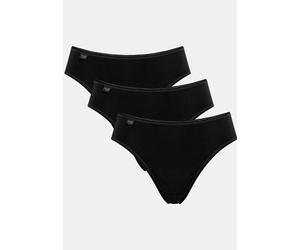 Taillenslip SLOGGI "24/7 Cotton", Damen, Gr. 44, schwarz, Jersey, Obermaterial: 96% Baumwolle, 4% Elasthan (LYCRA), unifarben, körpernah, Unterhosen Taillenslip, elastischer Bund mit Spitze, flache Nä