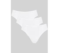 Taillenslip SLOGGI "24/7 Cotton", Damen, Gr. 46, weiß, Jersey, Obermaterial: 96% Baumwolle, 4% Elasthan (LYCRA), unifarben, körpernah, Unterhosen Taillenslip, elastischer Bund mit Spitze, flache Nähte