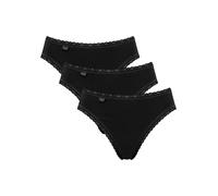 Taillenslip SLOGGI "24/7 Cotton Lace", Damen, Gr. 44, schwarz, Jersey, Obermaterial: 96% Baumwolle, 4% Elasthan (LYCRA), körpernah, Unterhosen Taillenslip, mit edler Spitze und flachen Nähten, Topsell