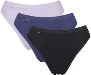 Taillenslip SLOGGI "Basic+ Tai", Damen, Gr. 40, bunt (multiple colours 19), Single Jersey, Obermaterial: 95% Baumwolle, 5% Elasthan, unifarben, körpernah, Unterhosen Taillenslip, mit hohem Beinausschn