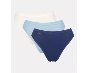 Taillenslip SLOGGI "Basic+ Tai", Damen, Gr. 42, blau (multiple colours 20), Single Jersey, Obermaterial: 95% Baumwolle, 5% Elasthan, unifarben, körpernah, Unterhosen Taillenslip, mit hohem Beinausschn