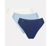 Taillenslip SLOGGI "Basic+ Tai", Damen, Gr. 52, blau (multiple colours 20), Single Jersey, Obermaterial: 95% Baumwolle, 5% Elasthan, unifarben, körpernah, Unterhosen Taillenslip, mit hohem Beinausschn