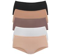 Taillenslip VIVANCE BY LASCANA, Damen, Gr. 36/38, bunt (beige, creme, taupe, schwarz, caramel), Single Jersey, Obermaterial: 95% Baumwolle, 5% Elasthan, unifarben, bequem, Unterhosen Taillenslip, aus
