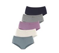 Taillenslip VIVANCE, Damen, Gr. 36/38, bunt (anthrazit meliert, beige meliert, flieder, eukalyptus, navy), Single Jersey, Obermaterial: 95% Baumwolle, 5% Elasthan, meliert, unifarben, körpernah, Unter