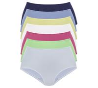 Taillenslip VIVANCE, Damen, Gr. 36/38, bunt (hellblau, hellgrün, pink, weiß, gelb, blau, dunkelblau), Single Jersey, Obermaterial: 95% Baumwolle, 5% Elasthan, unifarben, bequem, Unterhosen Taillenslip