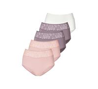 Taillenslip VIVANCE, Damen, Gr. 36/38, rosa (rosé, taupe, creme), Obermaterial: 95% Baumwolle, 5% Elasthan. Spitze: 90% Polyamid, 10% Elasthan, unifarben, körpernah, Unterhosen Taillenslip, aus elasti