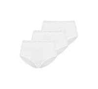 Taillenslip YSABEL MORA "BASIC COLLECTION COTTON WITH LACE", Damen, Gr. L, weiß, Obermaterial: 95% Baumwolle, 5% Elasthan, unifarben, Unterhosen Taillenslip, hochgeschnitten und mit zarter Spitze verf
