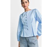 Langarmbluse RICHROYAL, Damen, Gr. 38, skyway blau, Web, Obermaterial: 100% Baumwolle, tailliert normal, Rundhals, Blusen (95467019-38) skyway blau