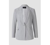 Jackenblazer S.OLIVER BLACK LABEL, Damen, Gr. 46, grau, Web, Obermaterial: 49% Polyester, 48% Viskose, 3% Elasthan. Futter: 100% Polyester, unifarben, casual, tailliert taillenbedeckt, Langarm Mansche
