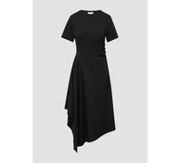 Tailliertes Midikleid mit Raffungen und asymmetrischem Rock 40 schwarz 2165853.9999.40