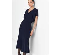 Tailliertes Midikleid mit V-Ausschnitt 36 midnight blue