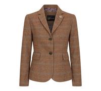 Tailored Fit Tweed-Blazer mit Fischgrätenmuster für Damen in Oak Brown EU 44 / UK 16