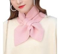 TAITUS Damen Strickschal mit Kreuzkragen,Kreuz-Schleifen-Schal,Musselin Schal Fashion Damen Winter Schal,Kreuz-Halsschutz und Lätzchen,Modischer Seidenschal, Winter, kurz, Warmer Schal (Rosa)