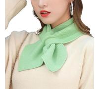 TAITUS Damen Strickschal mit Kreuzkragen,Kreuz-Schleifen-Schal,Musselin Schal Fashion Damen Winter Schal,Kreuz-Halsschutz und Lätzchen,Modischer Seidenschal, Winter, kurz, Warmer Schal (Grün)