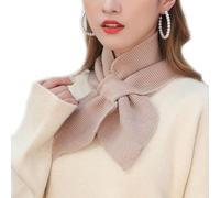 TAITUS Damen Strickschal mit Kreuzkragen,Kreuz-Schleifen-Schal,Musselin Schal Fashion Damen Winter Schal,Kreuz-Halsschutz und Lätzchen,Modischer Seidenschal, Winter, kurz, Warmer Schal (Khaki)