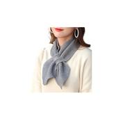 TAITUS Winter-Kreuzhals-Volltonfarbe-Damen-Strickschal, gestrickter kleiner quadratischer Schal, modischer kurzer Damen-Schal (grey,One Size)